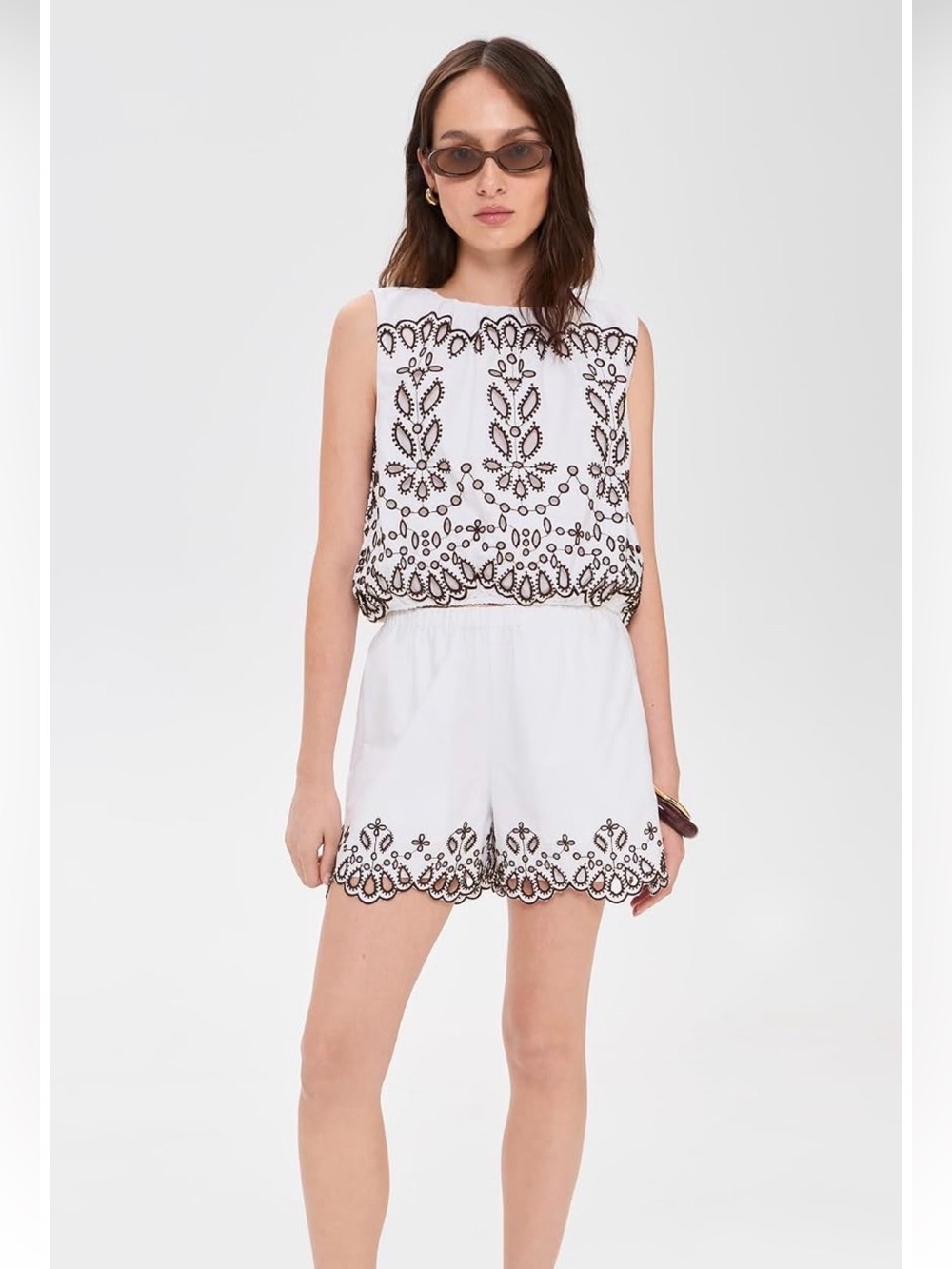 Madewell Embroidered Sleeveless Bubble Top in Poplin 100 % Cotton XXL NWT NEW